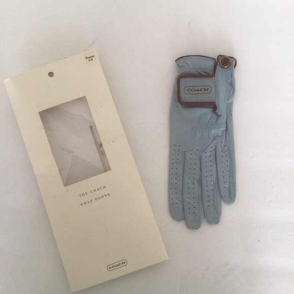 COACH BLUE LEATHER GOLF GLOVE NWOT